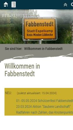 Vorschau der mobilen Webseite www.fabbenstedt.de, Fabbenstedt