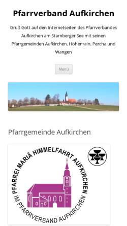 Vorschau der mobilen Webseite www.pfarrgemeinde-aufkirchen.de, Pfarrgemeinde Aufkirchen