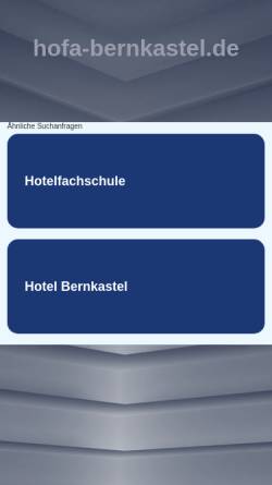 Vorschau der mobilen Webseite www.hofa-bernkastel.de, Hotelfachschule Bernkastel-Kues