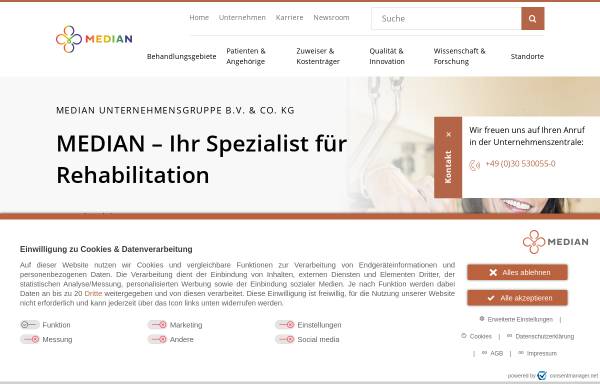 Vorschau von www.median-kliniken.de, Median Kliniken