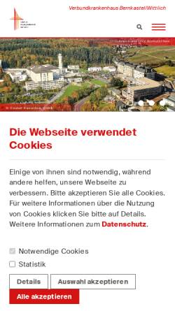Vorschau der mobilen Webseite www.verbund-krankenhaus.de, Verbundkrankenhaus Bernkastel-Wittlich
