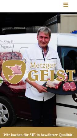 Vorschau der mobilen Webseite www.metzgerei-geist.de, Metzgerei Geist