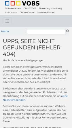 Vorschau der mobilen Webseite www.vobs.at, Hauptschule Felkirch - Levis