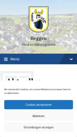Vorschau der mobilen Webseite www.heggen.de, Heggen