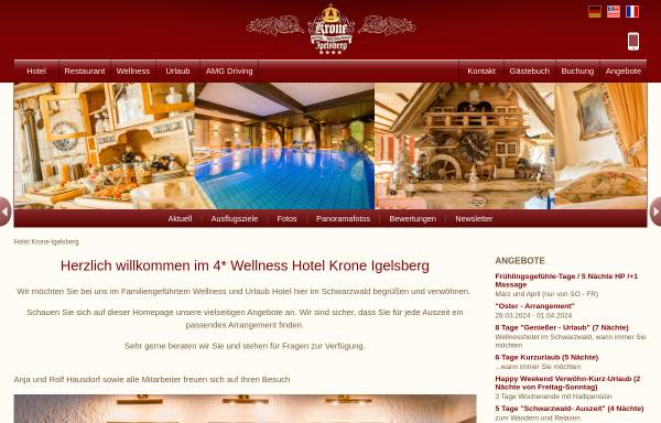 Vorschau von www.krone-igelsberg.de, Hotel Krone Freudenstadt-Igelsberg