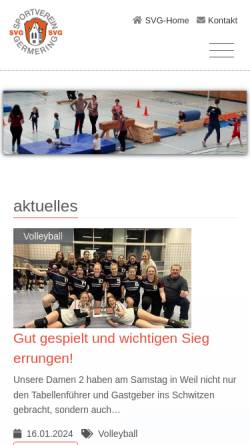 Vorschau der mobilen Webseite www.sv-germering.de, Sportverein Germering