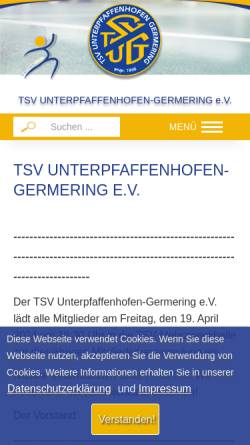 Vorschau der mobilen Webseite www.tsv-ug.de, TSV Unterpfaffenhofen-Germering e.V.