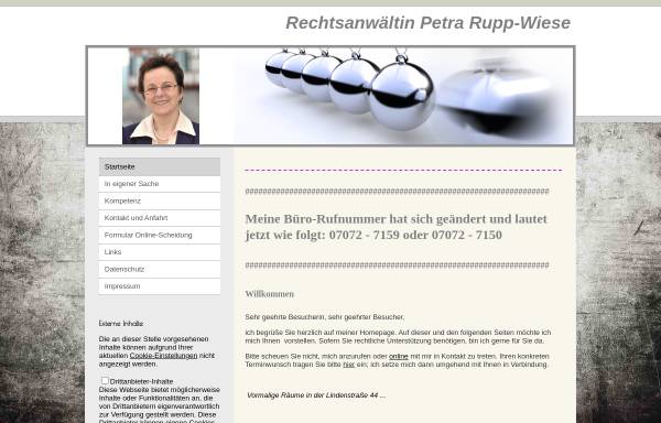 Vorschau von www.rechtsanwaeltin-rupp-wiese.de, Rechtsanwältin Petra Rupp-Wiese