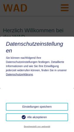 Vorschau der mobilen Webseite wad.de, Weiterbildungsakademie
