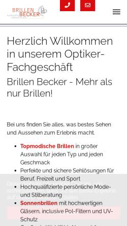 Vorschau der mobilen Webseite www.brillen-becker.net, Brillen-Becker