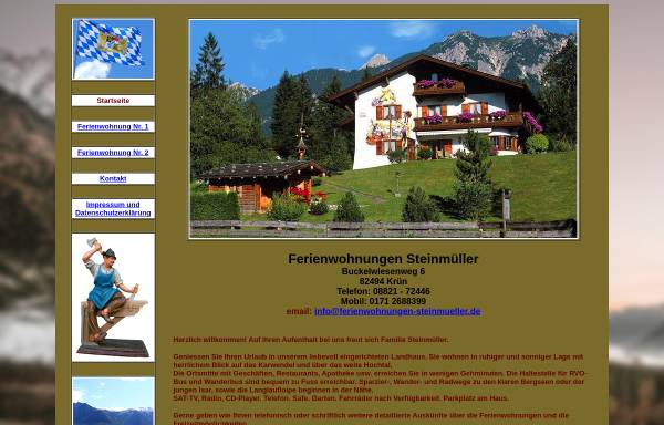 Vorschau von www.ferienwohnungen-steinmueller.de, Ferienwohnungen Christa Steinmüller