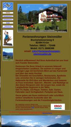 Vorschau der mobilen Webseite www.ferienwohnungen-steinmueller.de, Ferienwohnungen Christa Steinmüller
