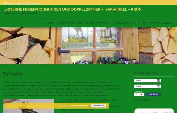 Vorschau von www.isarwinkel-kruen.de, Gästehaus Isarwinkel