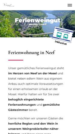 Vorschau der mobilen Webseite www.ferienweingut-croeff.de, Weingut Werner Croeff