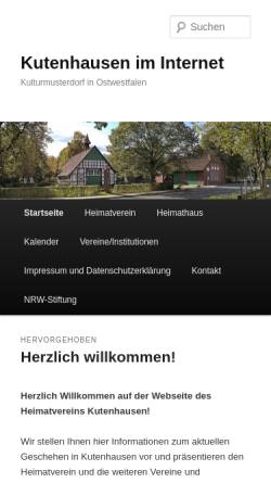 Vorschau der mobilen Webseite www.kutenhausen.de, Kutenhausen