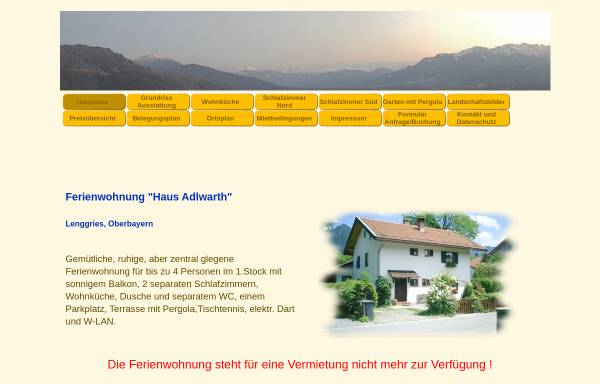 Vorschau von www.lenggries-ferienwohnung.de, Ferienwohnung Adlwarth