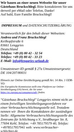 Vorschau der mobilen Webseite www.lenggries-urlaub.de, Gästehaus Bruckschlegl