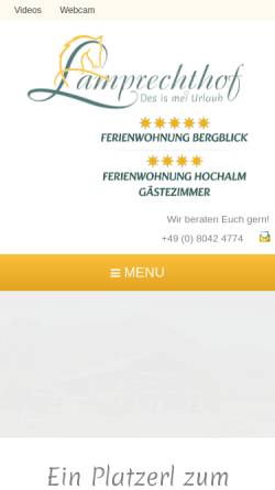 Vorschau der mobilen Webseite www.lamprechthof.com, Lamprechthof