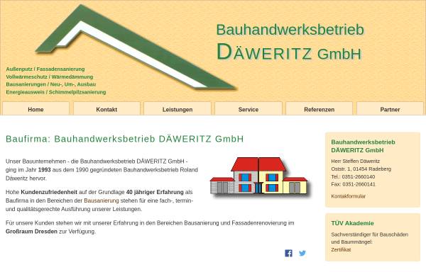 Vorschau von www.bau-daeweritz.de, Bauhandwerksbetrieb Däweritz GmbH