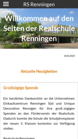 Vorschau der mobilen Webseite www.rs-renningen.de, Realschule Renningen