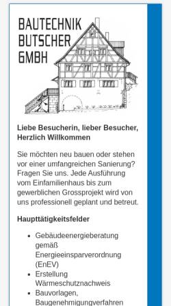 Vorschau der mobilen Webseite www.bautechnik-butscher.de, Butscher Bautechnik-Büro