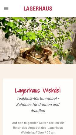 Vorschau der mobilen Webseite www.lagerhaus-wehdel.de, Wehdel
