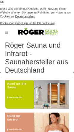Vorschau der mobilen Webseite www.roeger-sauna.de, Röger GmbH