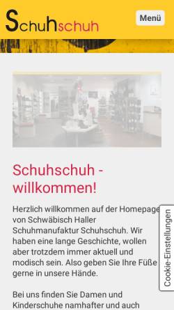Vorschau der mobilen Webseite www.schuhschuh.de, SchuhSchuh