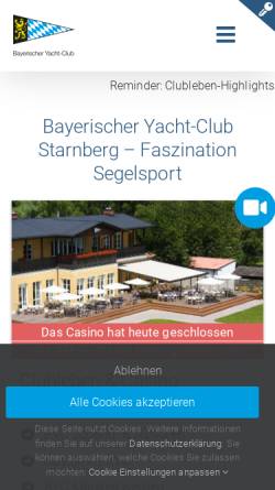 Vorschau der mobilen Webseite www.byc.de, Bayerischer Yacht Club e.V. München (BYC)