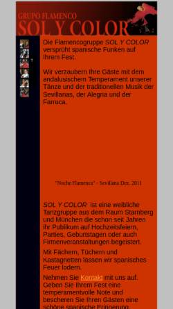 Vorschau der mobilen Webseite www.flamencoshow.de, Flamencogruppe Soly Color