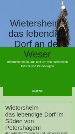 Vorschau der mobilen Webseite www.wietersheim-weser.de, Wietersheim