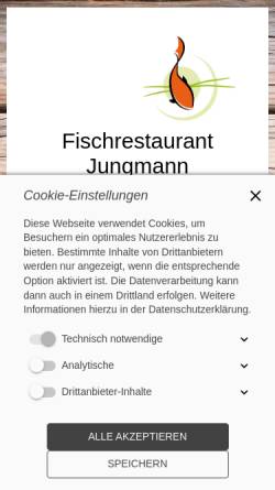 Vorschau der mobilen Webseite www.fischrestaurant-jungmann.de, Gasthof Jungmann