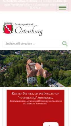 Vorschau der mobilen Webseite www.gemeinde-ortenburg.de, Markt Ortenburg