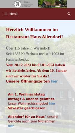 Vorschau der mobilen Webseite haus-allendorf.de, Haus Allendorf