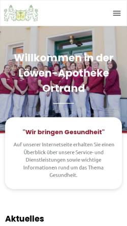 Vorschau der mobilen Webseite www.loewenapotheke-ortrand.de, Löwen-Apotheke