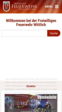 Vorschau der mobilen Webseite www.ff-wittlich.de, Feuerwehr Wittlich