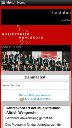 Vorschau der mobilen Webseite www.mv-wengerohr.de, Musikverein Wengerohr e.V.