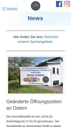 Vorschau der mobilen Webseite www.polizeisportverein.de, Polizeisportverein Wengerohr