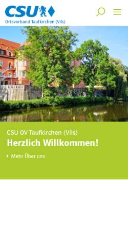 Vorschau der mobilen Webseite www.csu.de, CSU Ortsverbands Taufkirchen (Vils)