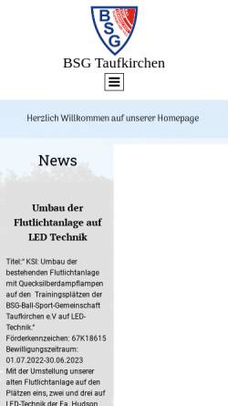 Vorschau der mobilen Webseite www.bsg-taufkirchen.de, BSG Taufkirchen