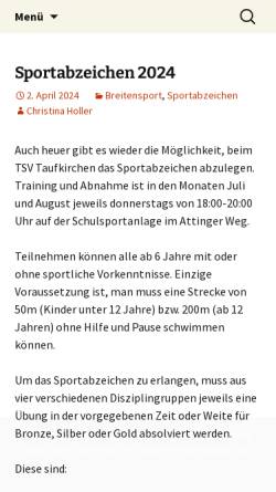 Vorschau der mobilen Webseite www.tsv-taufkirchen-1893.de, TSV 1893 Taufkirchen (Vils) e.V.