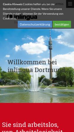 Vorschau der mobilen Webseite www.inlingua-dortmund.de, inlingua Sprachcenter Dortmund