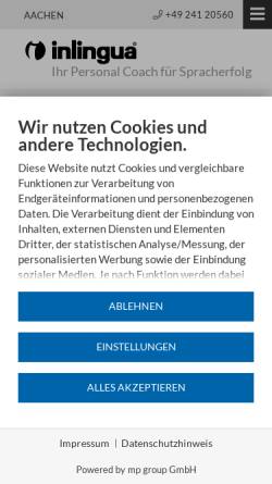 Vorschau der mobilen Webseite www.inlingua-aachen.de, Inlingua Sprachschule Aachen