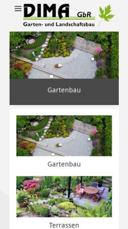 Vorschau der mobilen Webseite dima-essen.de, DIMA GbR Garten- und Landschaftsbau
