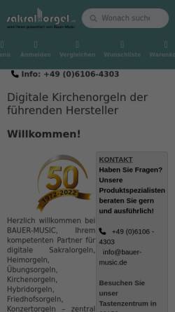 Vorschau der mobilen Webseite www.sakral-orgel.de, Sakralorgeln im Überblick