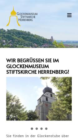 Vorschau der mobilen Webseite www.glockenmuseum-stiftskirche-herrenberg.de, Glockenmuseum Stiftskirche Herrenberg