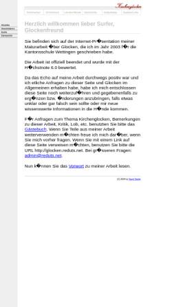 Vorschau der mobilen Webseite glocken.reduts.net, Kirchenglocken, Maturarbeit von David Studer