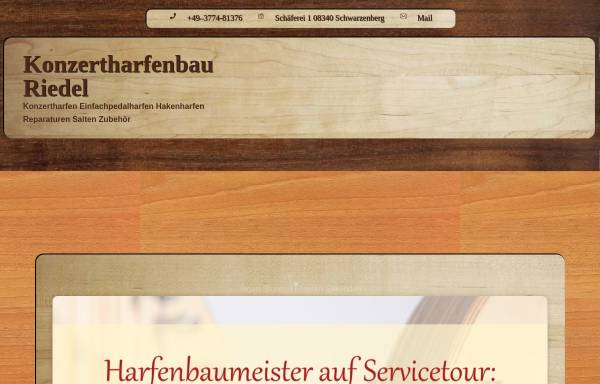 Vorschau von www.konzertharfenbau-riedel.de, Konzertharfenbau Riedel
