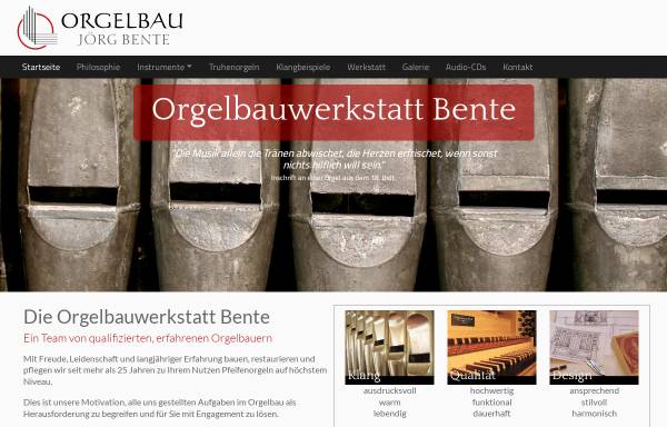 Vorschau von bente-orgelbau.de, Bente Orgelbau
