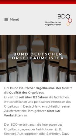 Vorschau der mobilen Webseite deutscher-orgelbau.de, Bund Deutscher Orgelbaumeister e.V.